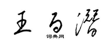 梁锦英王百潜草书个性签名怎么写