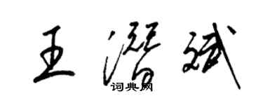 梁锦英王潜斌草书个性签名怎么写