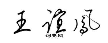 梁锦英王谊凤草书个性签名怎么写
