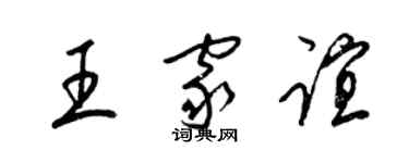 梁锦英王家谊草书个性签名怎么写