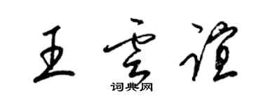 梁锦英王云谊草书个性签名怎么写