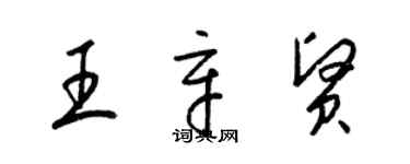 梁锦英王辛贤草书个性签名怎么写