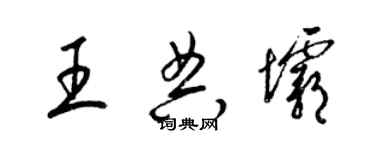梁锦英王典坝草书个性签名怎么写