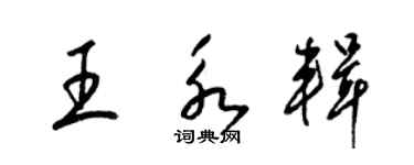 梁锦英王永辑草书个性签名怎么写