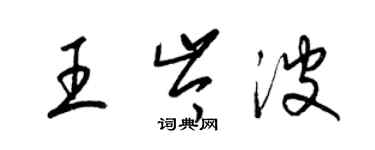 梁锦英王岑波草书个性签名怎么写