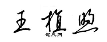 梁锦英王植煦草书个性签名怎么写