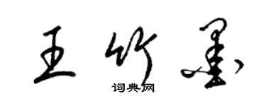 梁锦英王竹墨草书个性签名怎么写