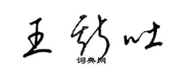 梁锦英王斯吐草书个性签名怎么写