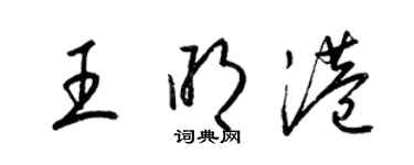 梁锦英王明港草书个性签名怎么写