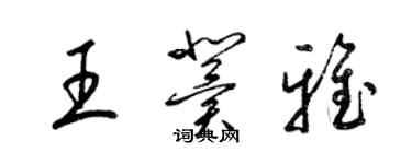梁锦英王冀雅草书个性签名怎么写