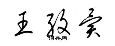 梁锦英王孜异草书个性签名怎么写