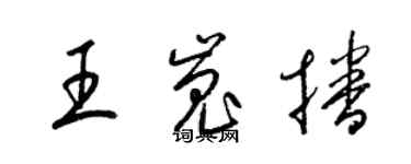梁锦英王嵬播草书个性签名怎么写