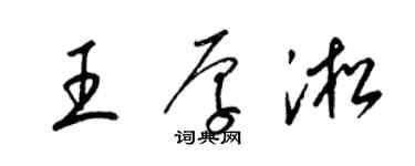梁锦英王厚淞草书个性签名怎么写