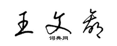 梁锦英王文赢草书个性签名怎么写