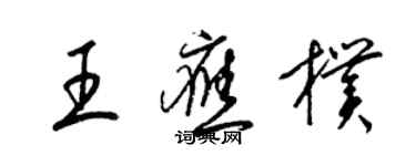 梁锦英王应朴草书个性签名怎么写