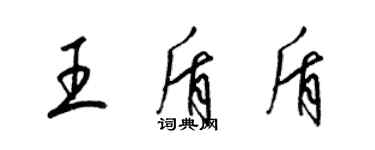 梁锦英王盾盾草书个性签名怎么写