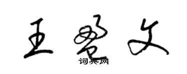 梁锦英王盈文草书个性签名怎么写