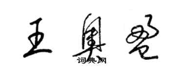 梁锦英王奥盈草书个性签名怎么写