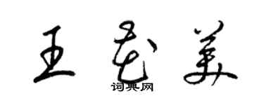 梁锦英王花美草书个性签名怎么写