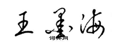 梁锦英王墨海草书个性签名怎么写