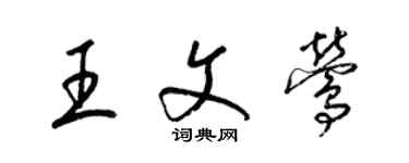 梁锦英王文莺草书个性签名怎么写
