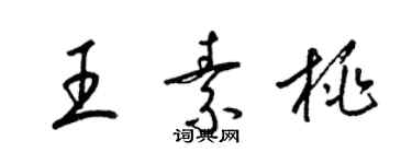 梁锦英王素桃草书个性签名怎么写