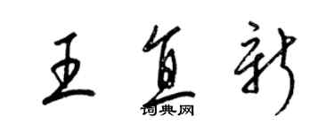 梁锦英王直新草书个性签名怎么写