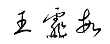 梁锦英王霏敏草书个性签名怎么写