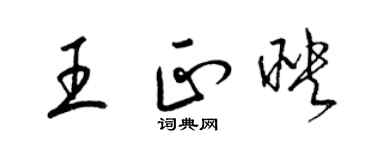 梁锦英王正映草书个性签名怎么写