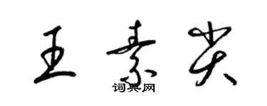 梁锦英王素尖草书个性签名怎么写