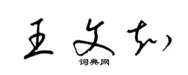梁锦英王文知草书个性签名怎么写
