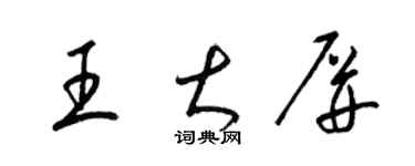 梁锦英王大屏草书个性签名怎么写