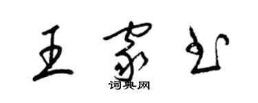 梁锦英王家书草书个性签名怎么写