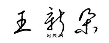 梁锦英王新朵草书个性签名怎么写