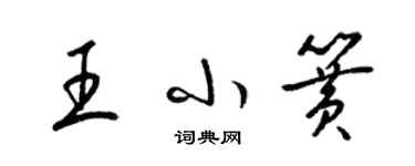 梁锦英王小簧草书个性签名怎么写