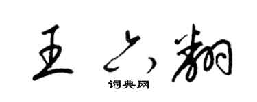 梁锦英王六翻草书个性签名怎么写