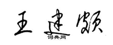 梁锦英王建颇草书个性签名怎么写