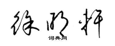 梁锦英徐明轩草书个性签名怎么写