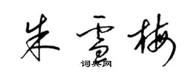 梁锦英朱雪梅草书个性签名怎么写