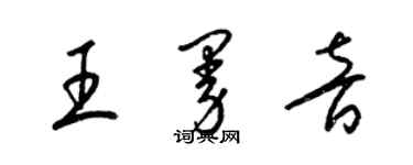 梁锦英王曼音草书个性签名怎么写