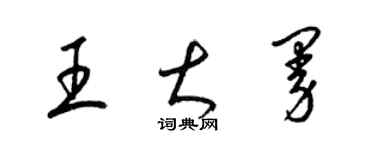 梁锦英王大曼草书个性签名怎么写
