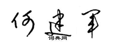 梁锦英何建军草书个性签名怎么写