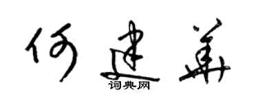 梁锦英何建华草书个性签名怎么写