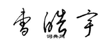 梁锦英曹皓宇草书个性签名怎么写