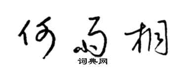梁锦英何雨桐草书个性签名怎么写