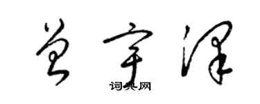 梁锦英曾宇泽草书个性签名怎么写