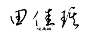 梁锦英田佳琪草书个性签名怎么写