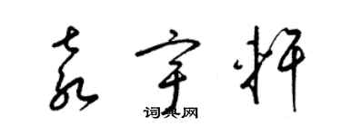 梁锦英袁宇轩草书个性签名怎么写