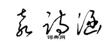梁锦英袁诗涵草书个性签名怎么写