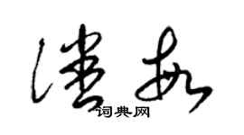 梁锦英潘敏草书个性签名怎么写